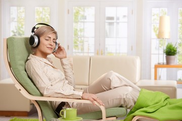 Woman relaxing at home