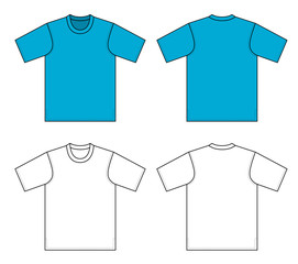 Outline t-shirt vector illustration isolated on white