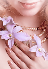 Obraz na płótnie Canvas girl with orchid