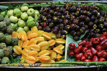 Fruit in Wooden Boats