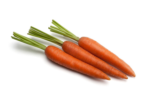 three orange carrots