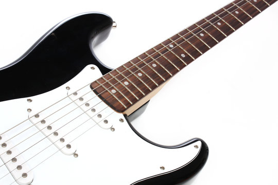 Electric guitar isolated on white. Beautiful instrument