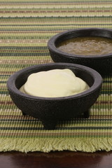 sour cream and salsa verde