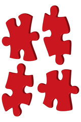 Red Jigsaw Pieces