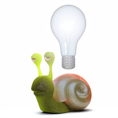 3d Snail has a bright idea