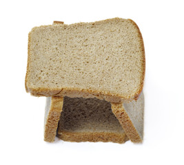 Tower of slices dark bread
