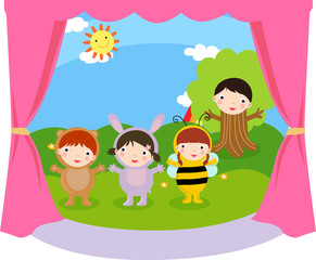 Children are performing