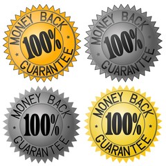 Money back guarantee label