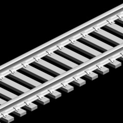 chemin de fer - fond noir (3d)