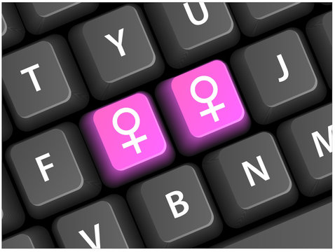 LESBIAN Keys on Keyboard (gay homosexual orientation sex pride)