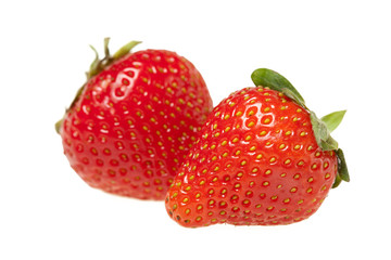 two berries of the strawberries