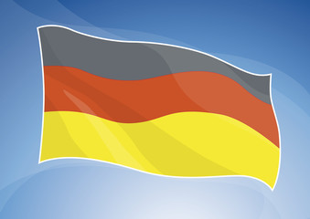 Fahne Deutschland auf blau