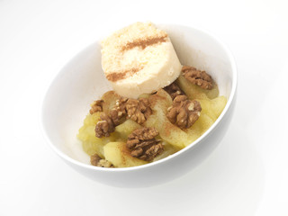 Stewed Apple with Walnuts and Yoghurt