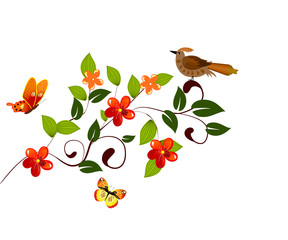 Pattern branch flower