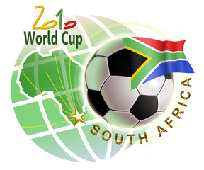 Soccer ball, 2010 World cup, South Africa center of the world
