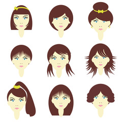 girls with different hairstyles