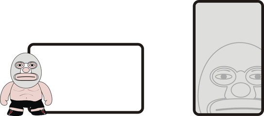 Mexican western figther cartoon character in vector format