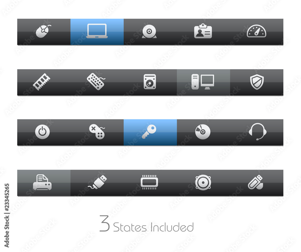 Poster computer & devices / it includes 3 states in different layers