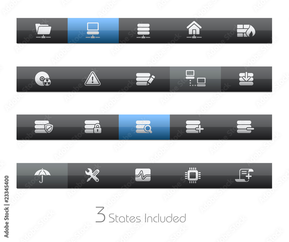 Poster network & server / it includes 3 states in different layers