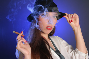 Obraz premium retro-styled smoker