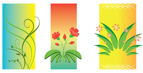3 vector floral illustrations