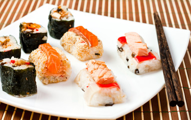 sushi and chopsticks