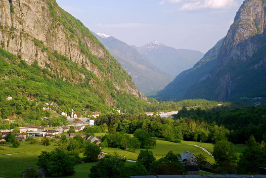 Maggia valley seen from Cevio