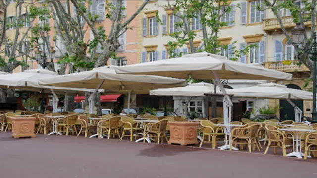 outdoor cafe  Place St. Nicholas Bastia Corsica France