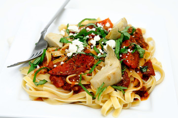 Fettuccine With Roasted Tomato And Basil