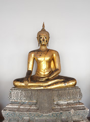 Golden Buddha on White Background