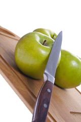 Apple on cutting board