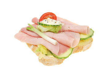 Open ham salad sandwich