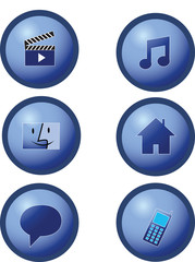 Three Dimensional circle buttons with mouse icons