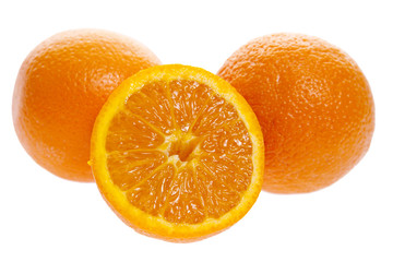 Orange on white background