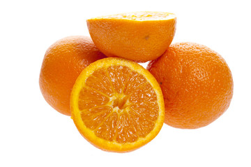 Orange on white background