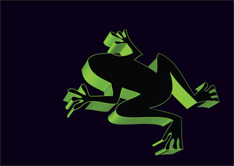 Obraz na płótnie Canvas illustration wiht plastic frog on black background
