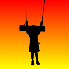 child swinging vector illustration
