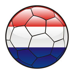 Obraz premium flag of Netherlands on soccer ball - world cup 2010
