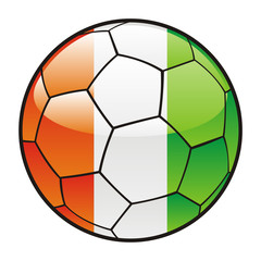flag of Ivory Coast on soccer ball - world cup 2010