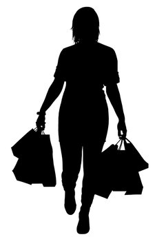 recommend clip art: silhouette of a woman shopping