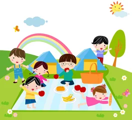 Peel and stick wall murals Rainbow Kids Time