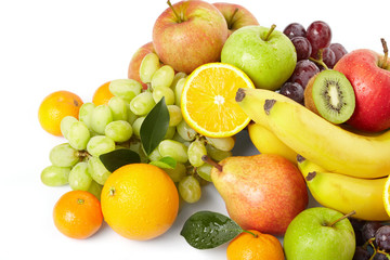 Fototapeta na wymiar fresh fruits on the white background