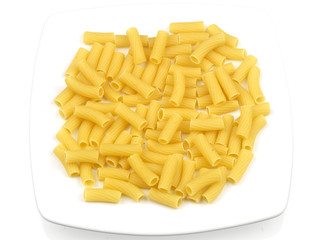 Plate of Uncooked Pasta