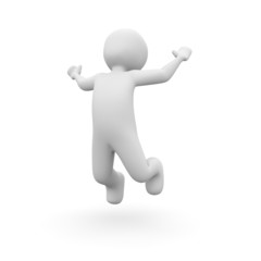 3D Mensch springt in die Luft