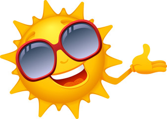 Cartoon Sun Characters with cool sunglasses. To see the other vector sun illustrations , please check Sun collection.