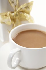 cup of coffee with present