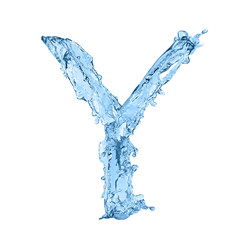 Fototapeta na wymiar alphabet made of frozen water - the letter Y