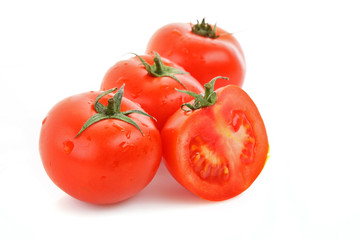 red tomato  vegetables   isolated on white background