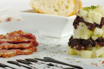 Starter of Duck Meat and Baguette (Selective Focus)