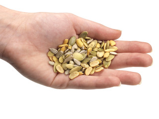 Handful of Mixed Seeds. Model Released